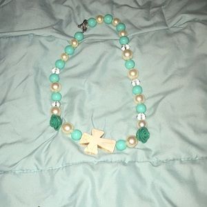 Turquoise and pearl necklace